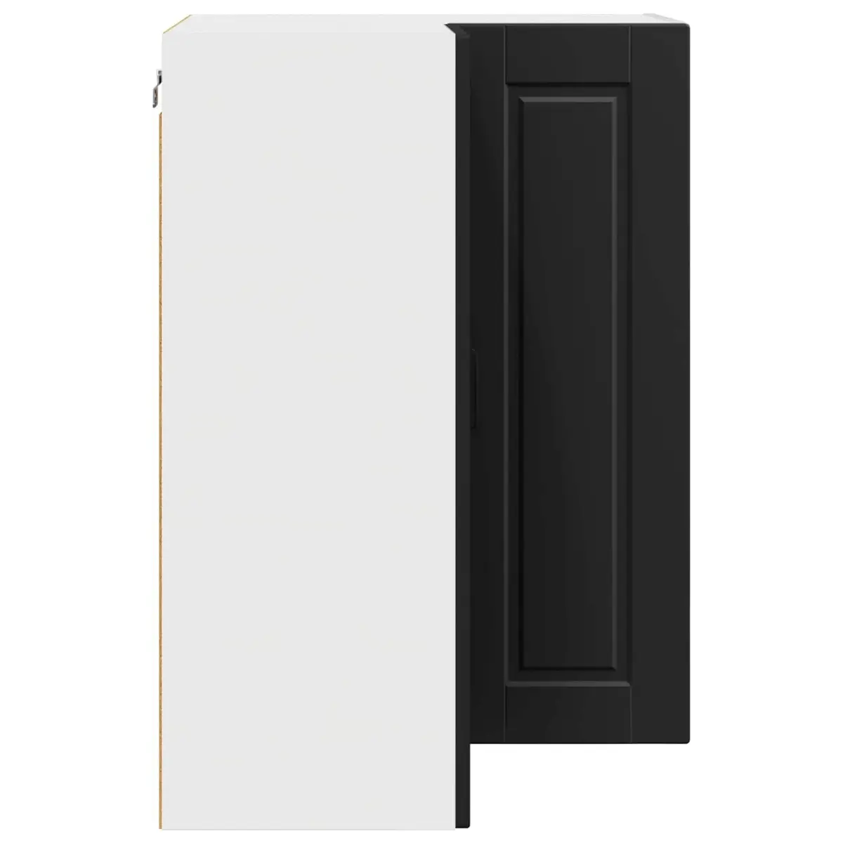 Wall Corner Kitchen Cabinet Black 57x57x80cm Modern Storage Shelves Organiser Unit