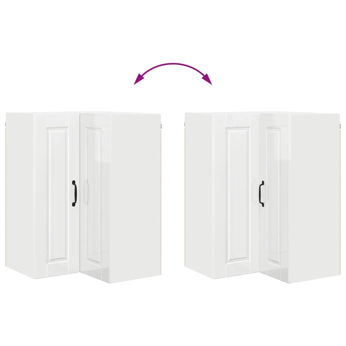 Wall Corner Cabinet High Gloss White 57 x 57 x 80 cm