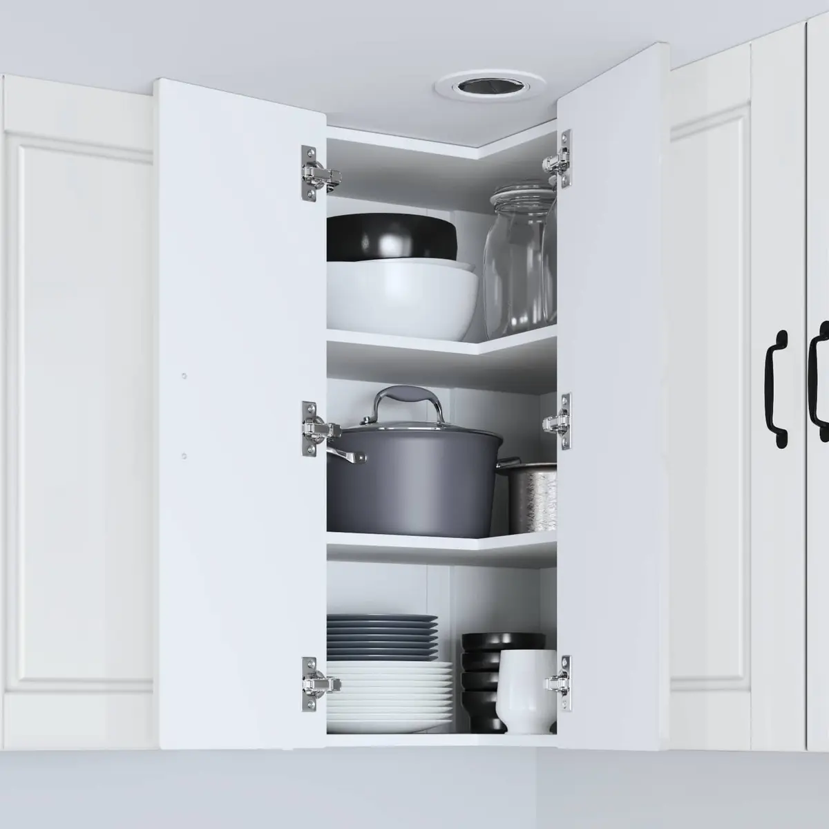 Wall Corner Cabinet High Gloss White 57 x 57 x 80 cm