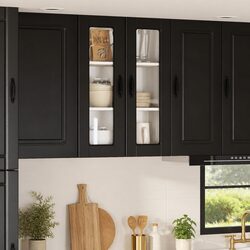 Your Friendly Black Wall Glass Cabinet for the Kitchen