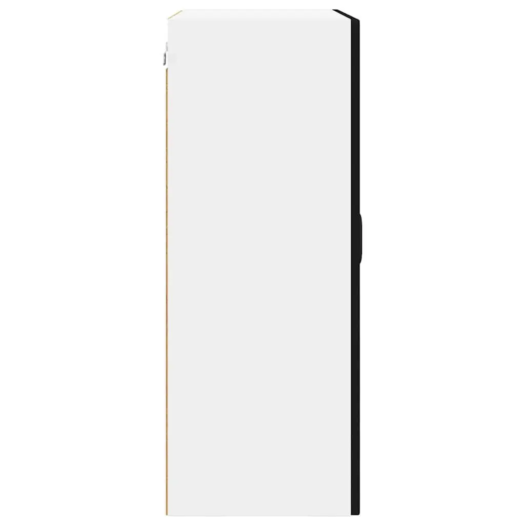 Wall Glass Cabinet Black Engineered Wood 60x31x80cm