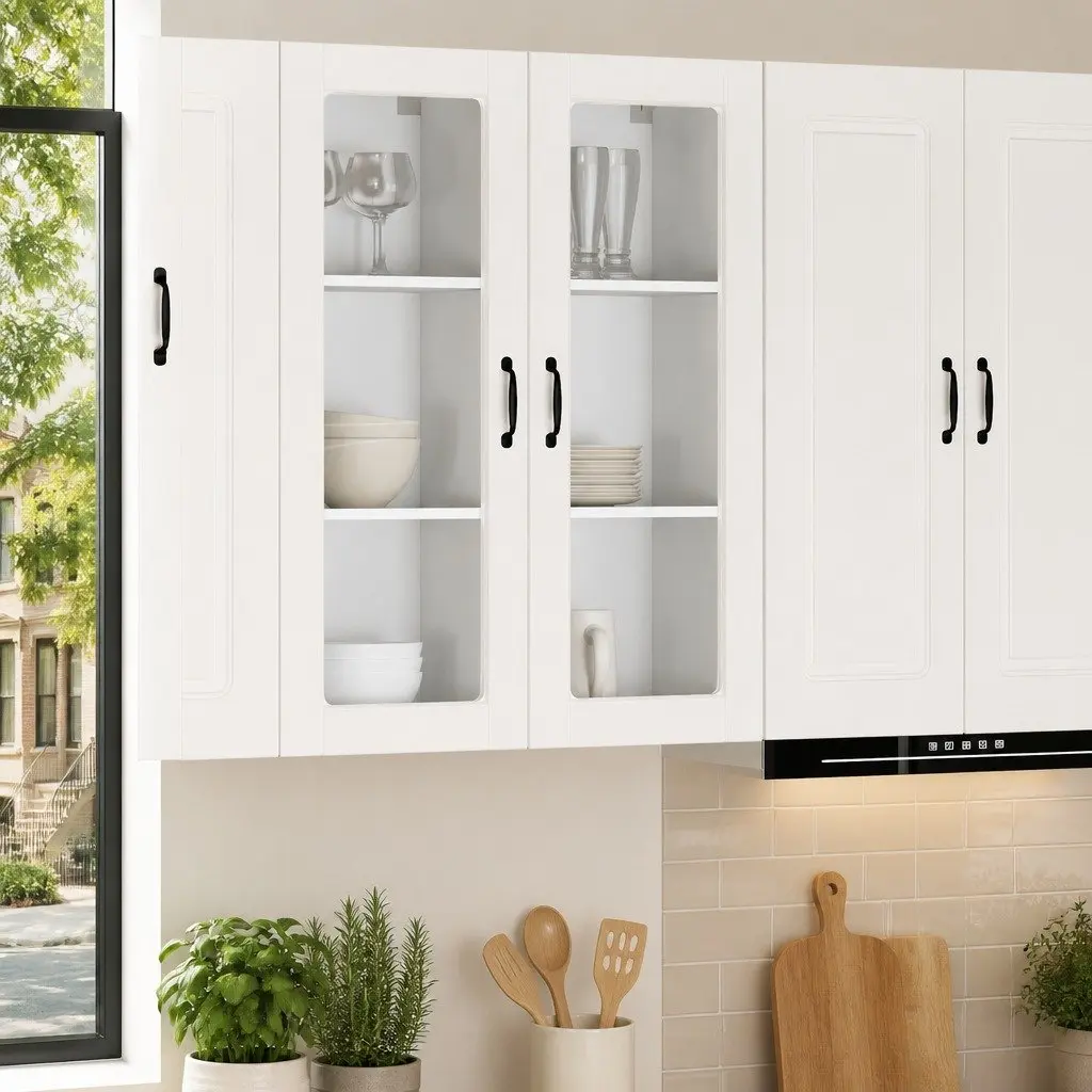 Wall-Mounted Kitchen Cabinet White Engineered Wood 40x31x100cm