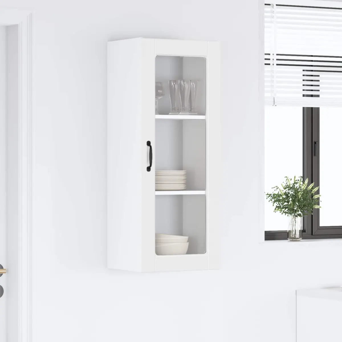 Wall-Mounted Kitchen Cabinet White Engineered Wood 40x31x100cm