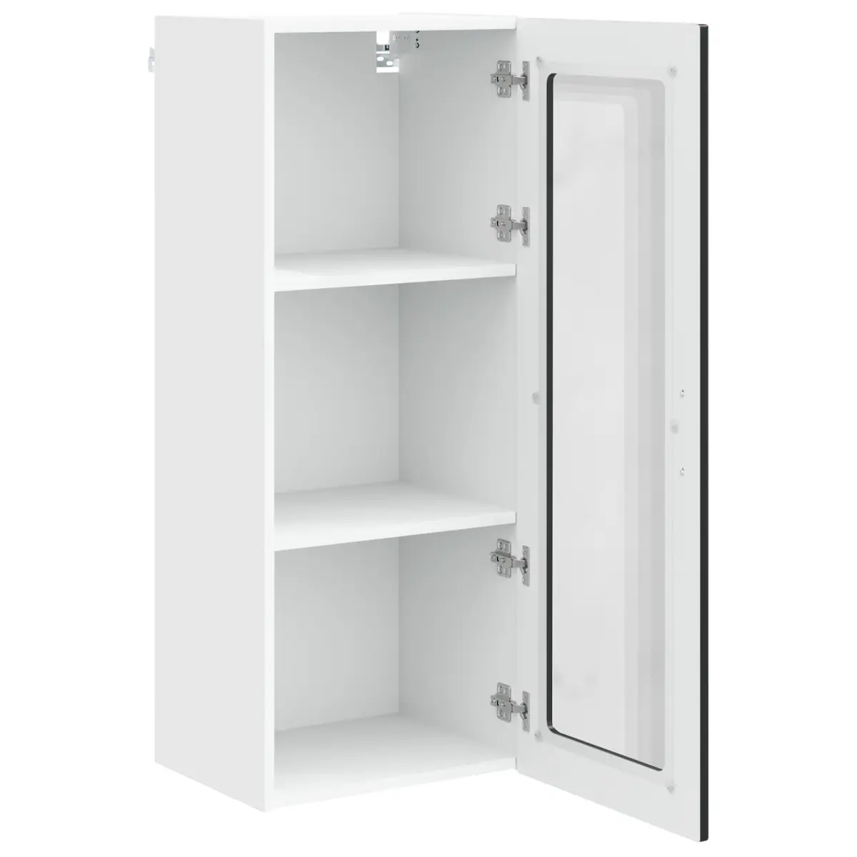 Wall Glass Cabinet Black Wall-mounted Engineered Wood 40x31x100cm