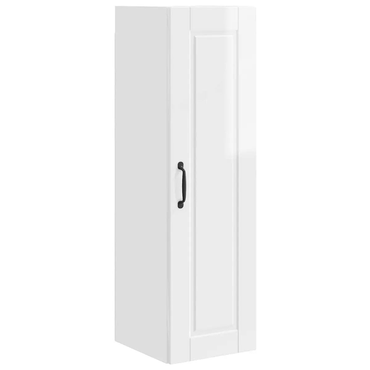 Wall Cabinet Kitchen Storage High Gloss White Engineered Wood Shelves