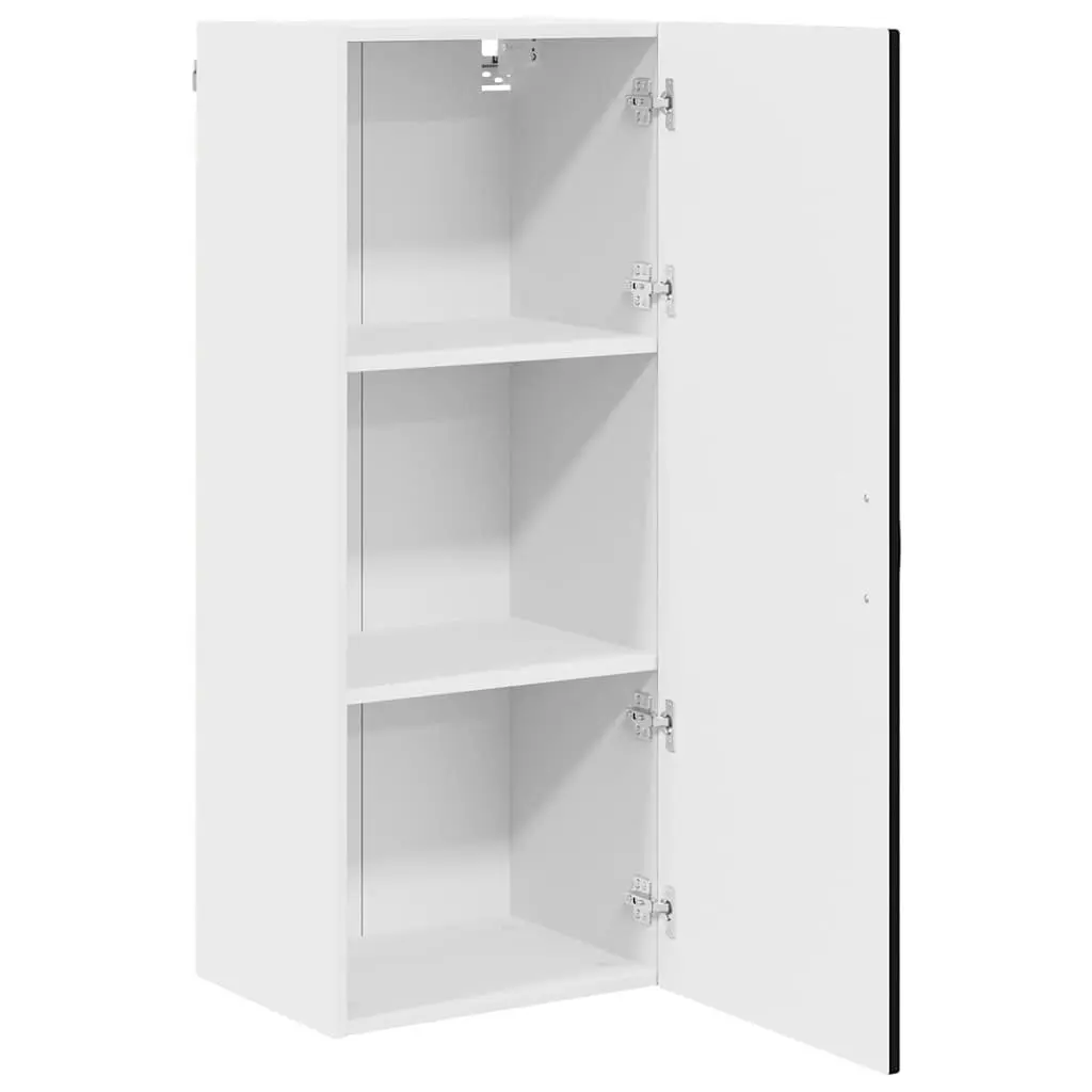 Wall Cabinet Kitchen Storage Cupboard Black 40 x 31 x 100 cm Wall Mounted