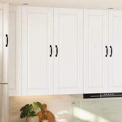Wall Cabinet Kitchen Storage High Gloss White Modern Engineered Wood Shelves