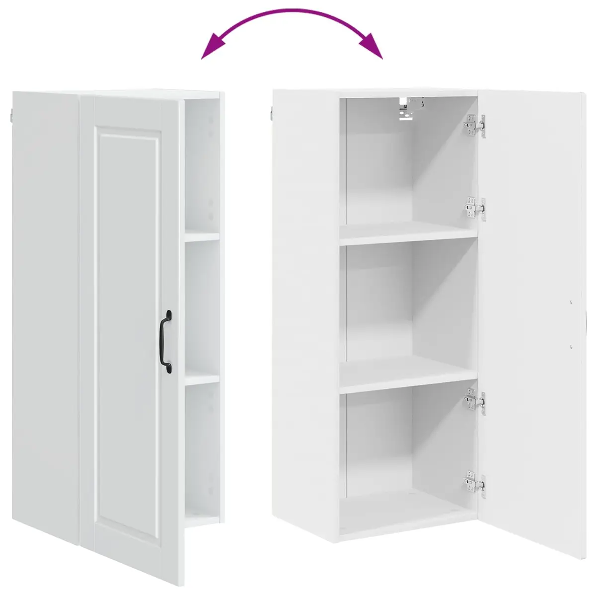 Wall Cabinet High Gloss White Modern Engineered Wood 40 x 31 x 100 cm