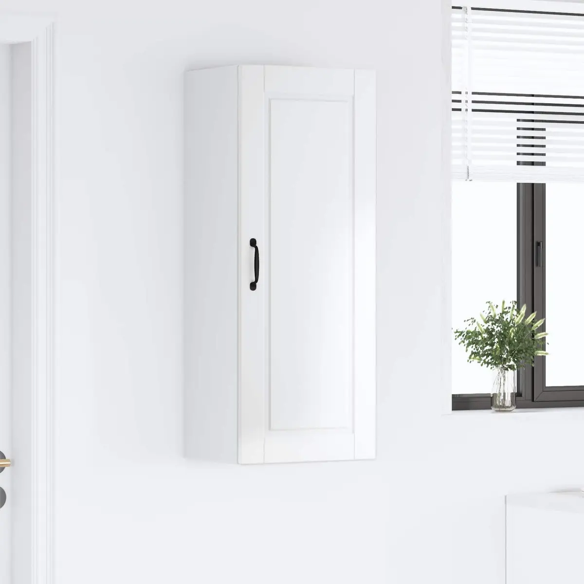 Wall Cabinet High Gloss White Modern Engineered Wood 40 x 31 x 100 cm