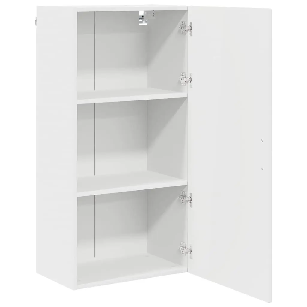 Wall Cabinet Kitchen Storage White Wall-mounted 50x31x100cm Engineered Wood Shelves Organiser