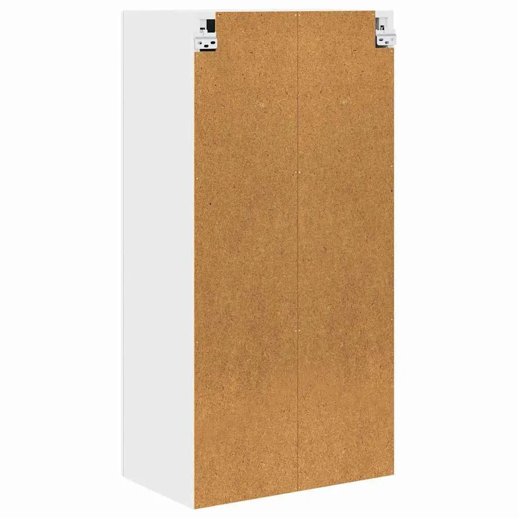 Wall Cabinet Kitchen Storage White Wall-mounted 50x31x100cm Engineered Wood Shelves Organiser