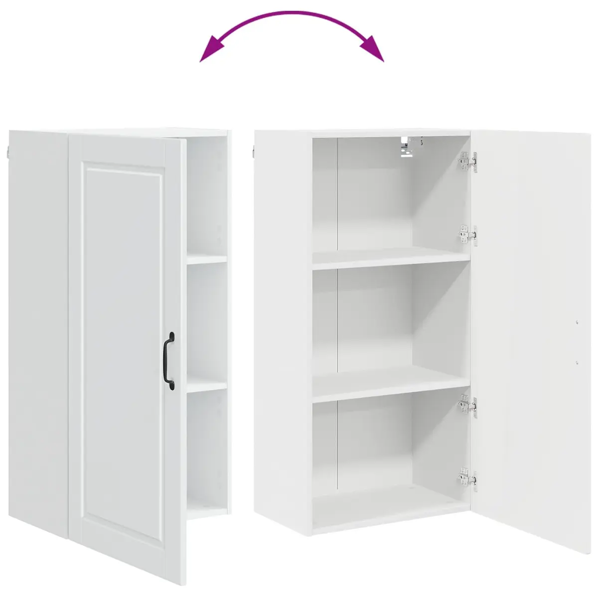 Wall Cabinet Modern High Gloss White Engineered Wood 50 x 31 x 100 cm