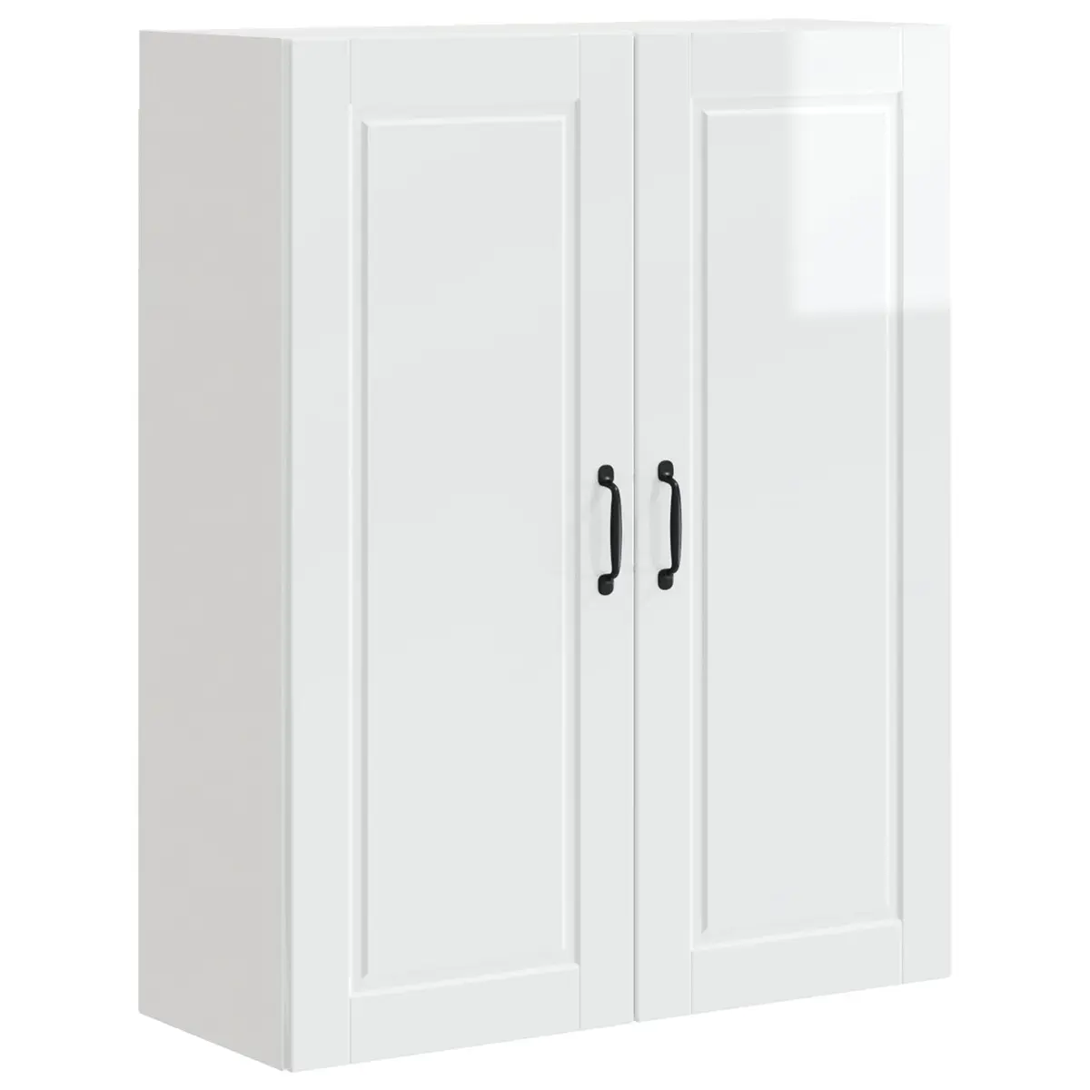 Wall Cabinet Modern High Gloss White Engineered Wood Wall-Mounted 80 x 31 x 100 cm