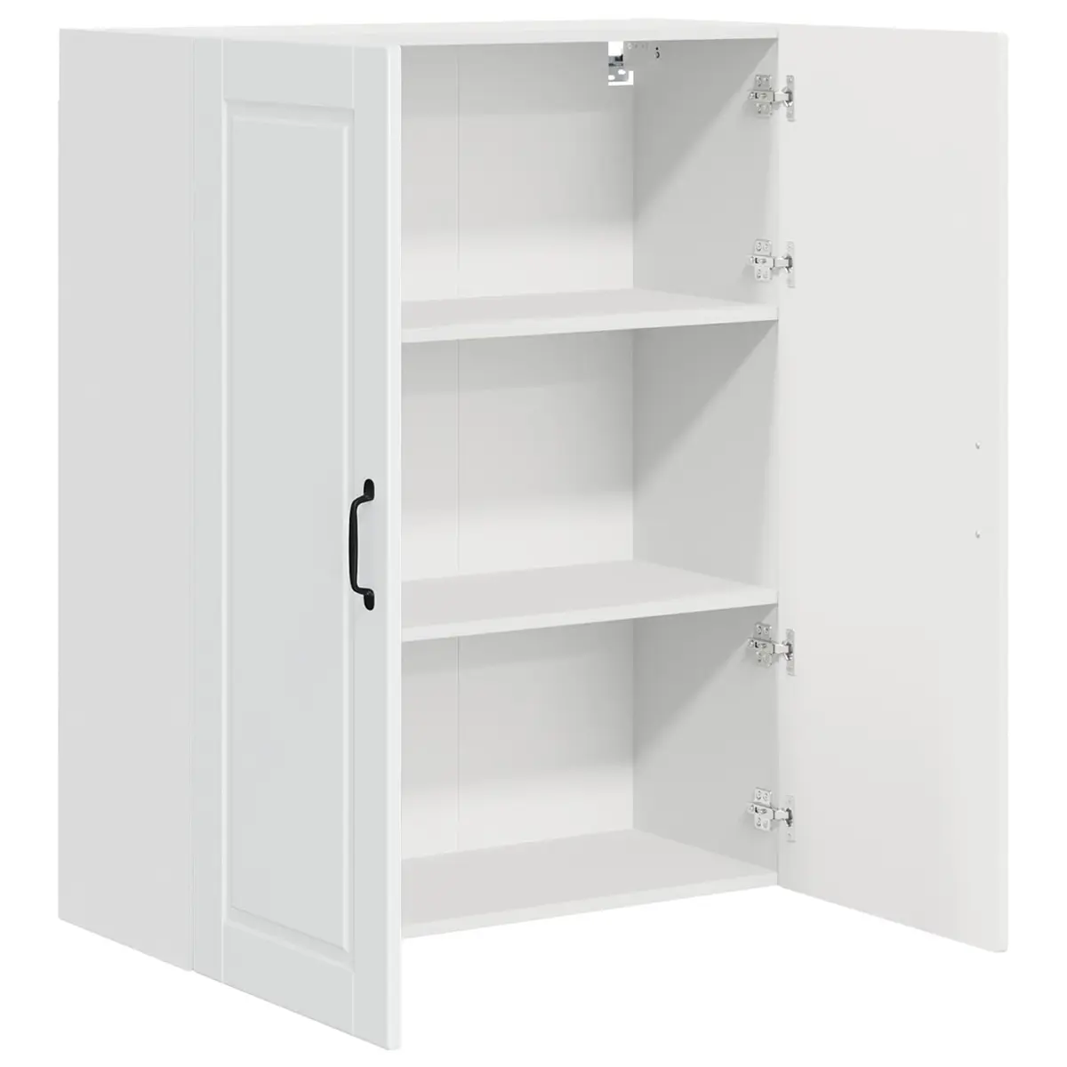 Wall Cabinet Modern High Gloss White Engineered Wood Wall-Mounted 80 x 31 x 100 cm