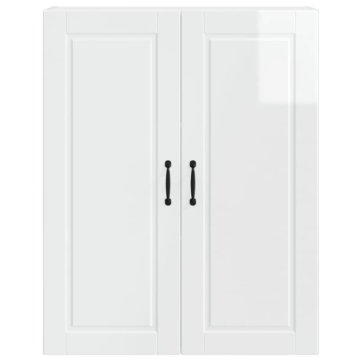 Wall Cabinet Modern High Gloss White Engineered Wood Wall-Mounted 80 x 31 x 100 cm