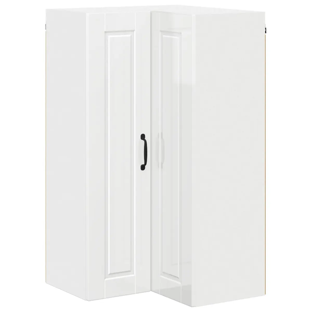 Wall Corner Kitchen Cabinet High Gloss White Modern Storage Unit Shelves