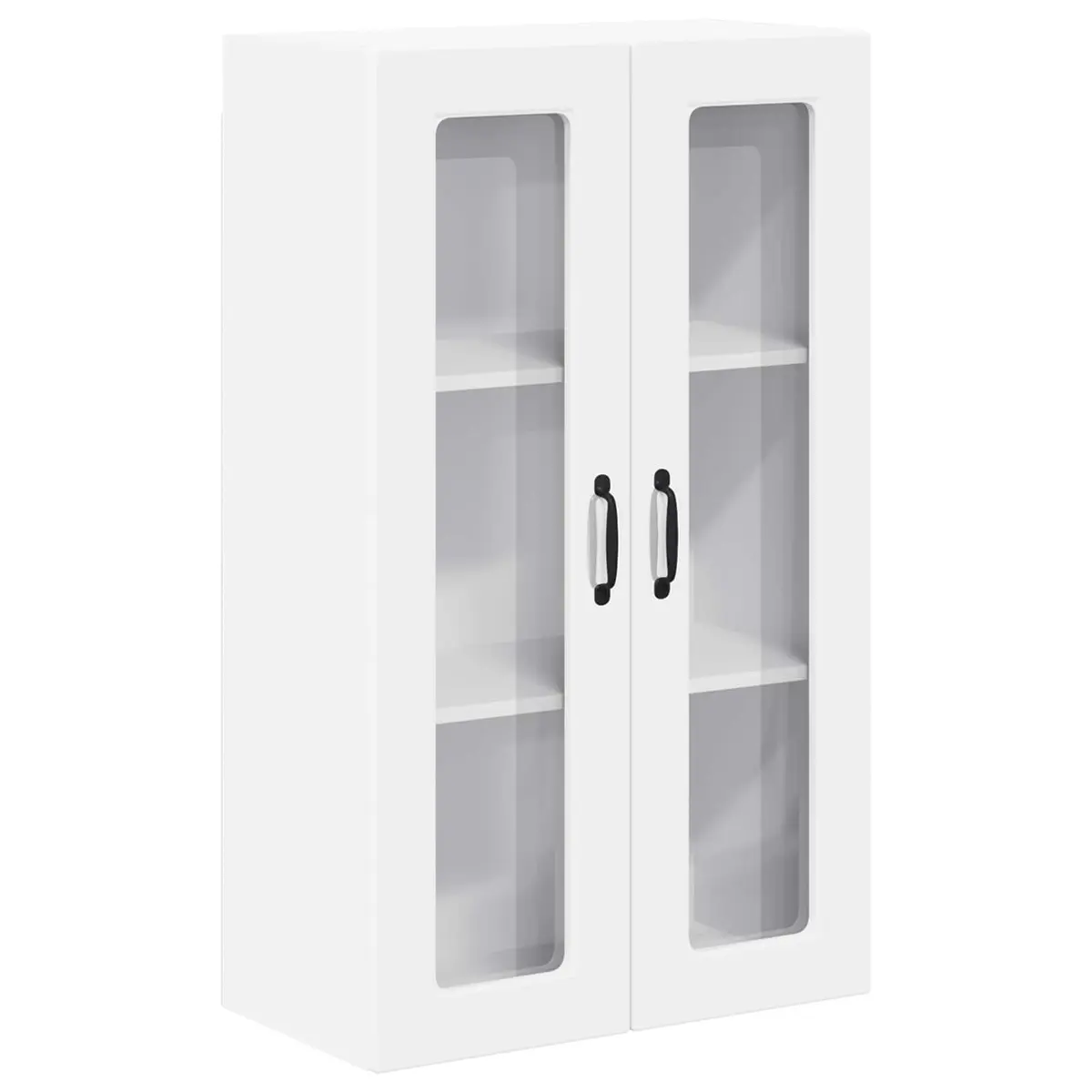 Kitchen Cabinet Wall-Mounted White Glass Front 60x31x100cm Engineered Wood Storage