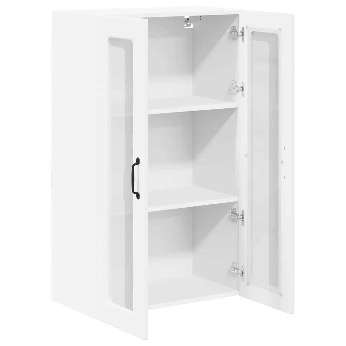 Kitchen Cabinet Wall-Mounted White Glass Front 60x31x100cm Engineered Wood Storage