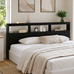 Your Perfect Black Oak Headboard with LED Light