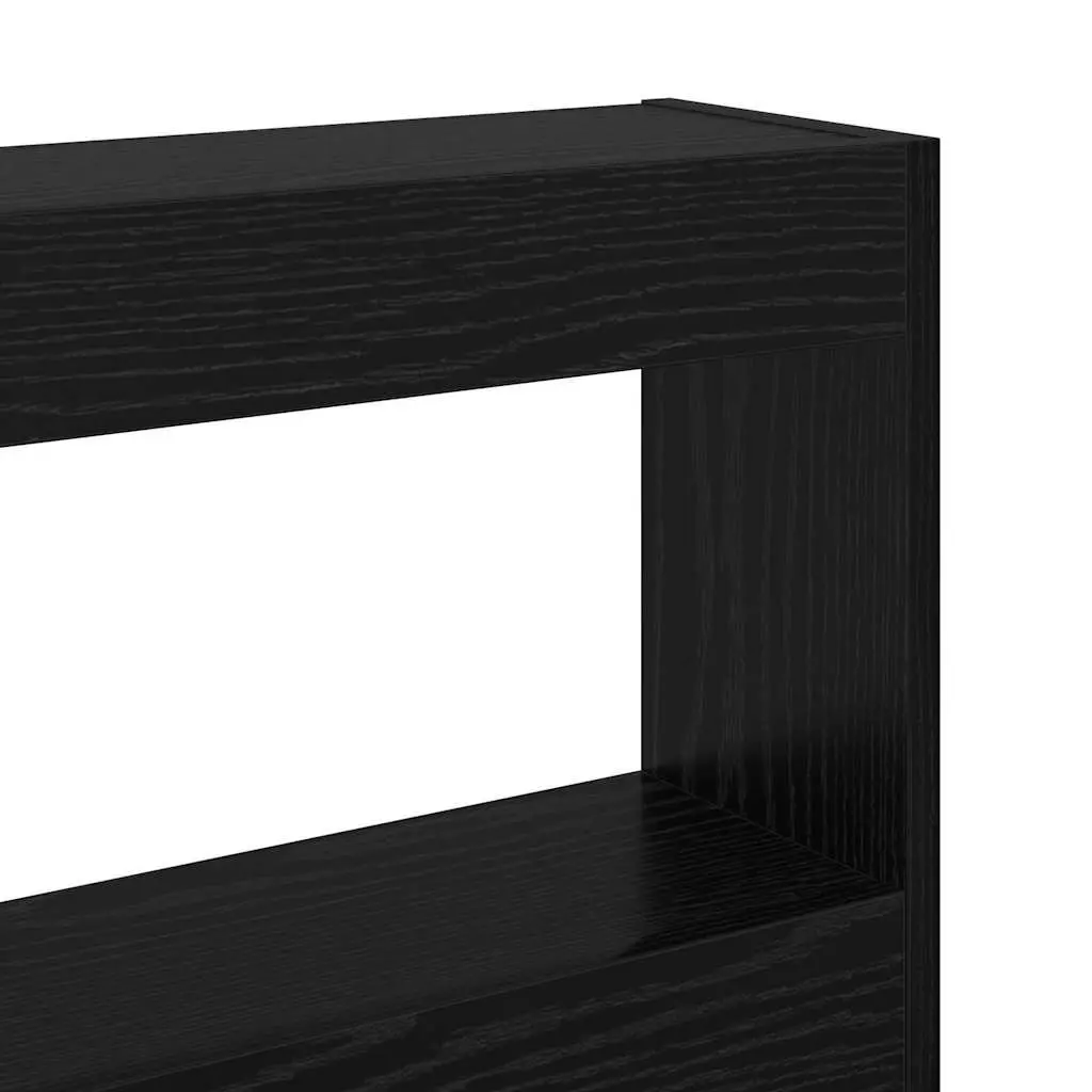 Headboard Engineered Wood Black Oak LED Light USB 220cm