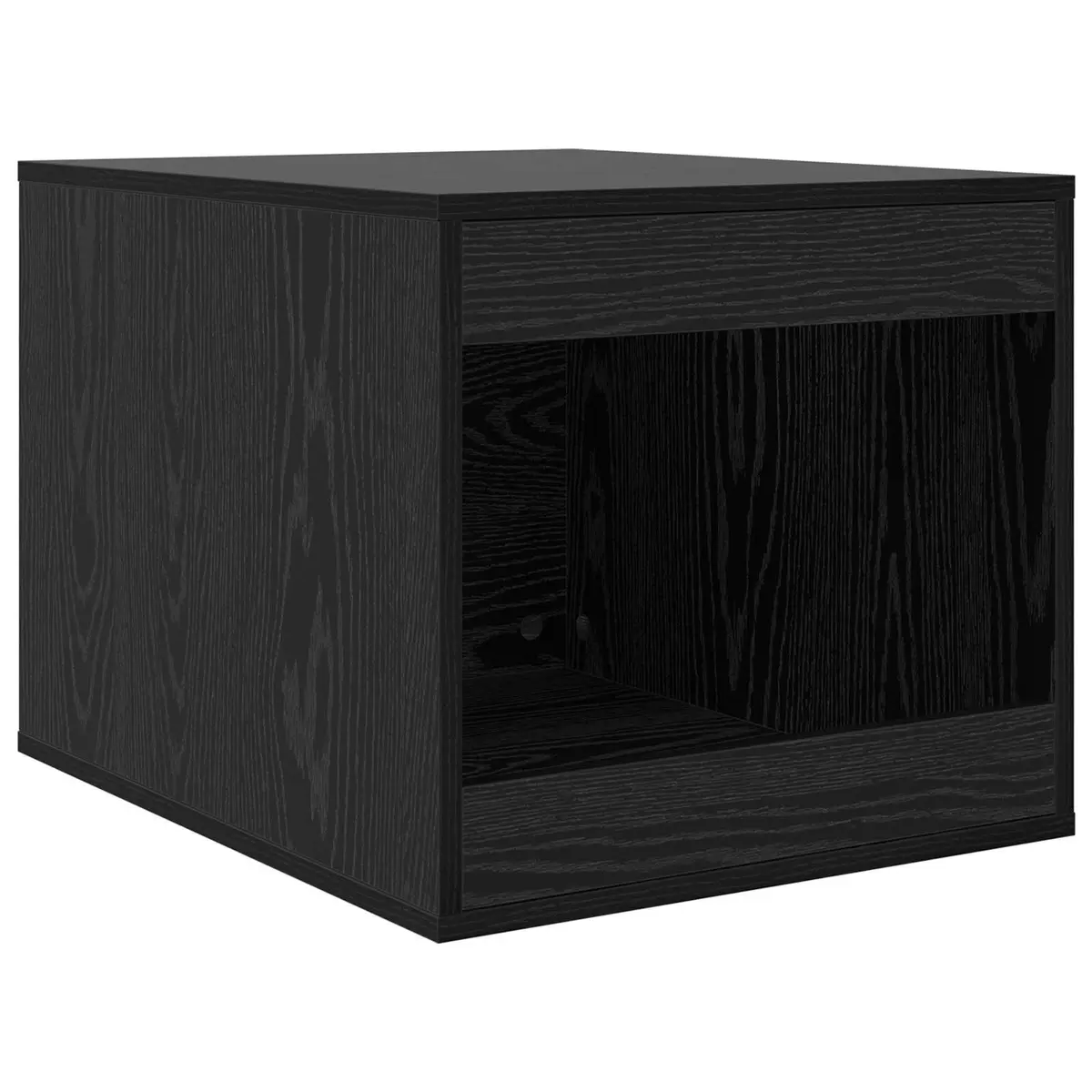 Cat Litter Box Enclosure Black Oak Wood Rectangular 47 x 59 x 42 cm