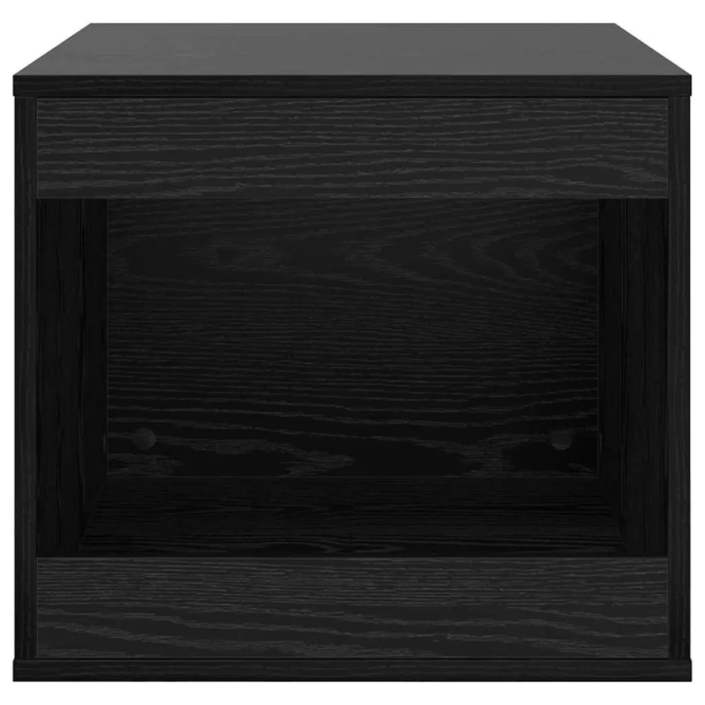 Cat Litter Box Enclosure Black Oak Wood Rectangular 47 x 59 x 42 cm