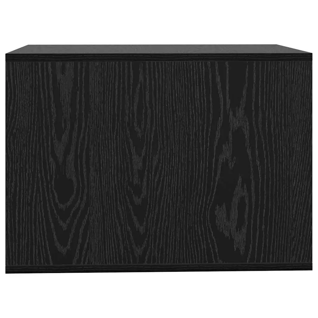 Cat Litter Box Enclosure Black Oak Wood Rectangular 47 x 59 x 42 cm