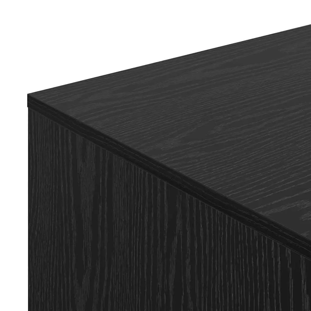 Cat Litter Box Enclosure Black Oak Wood Rectangular 47 x 59 x 42 cm