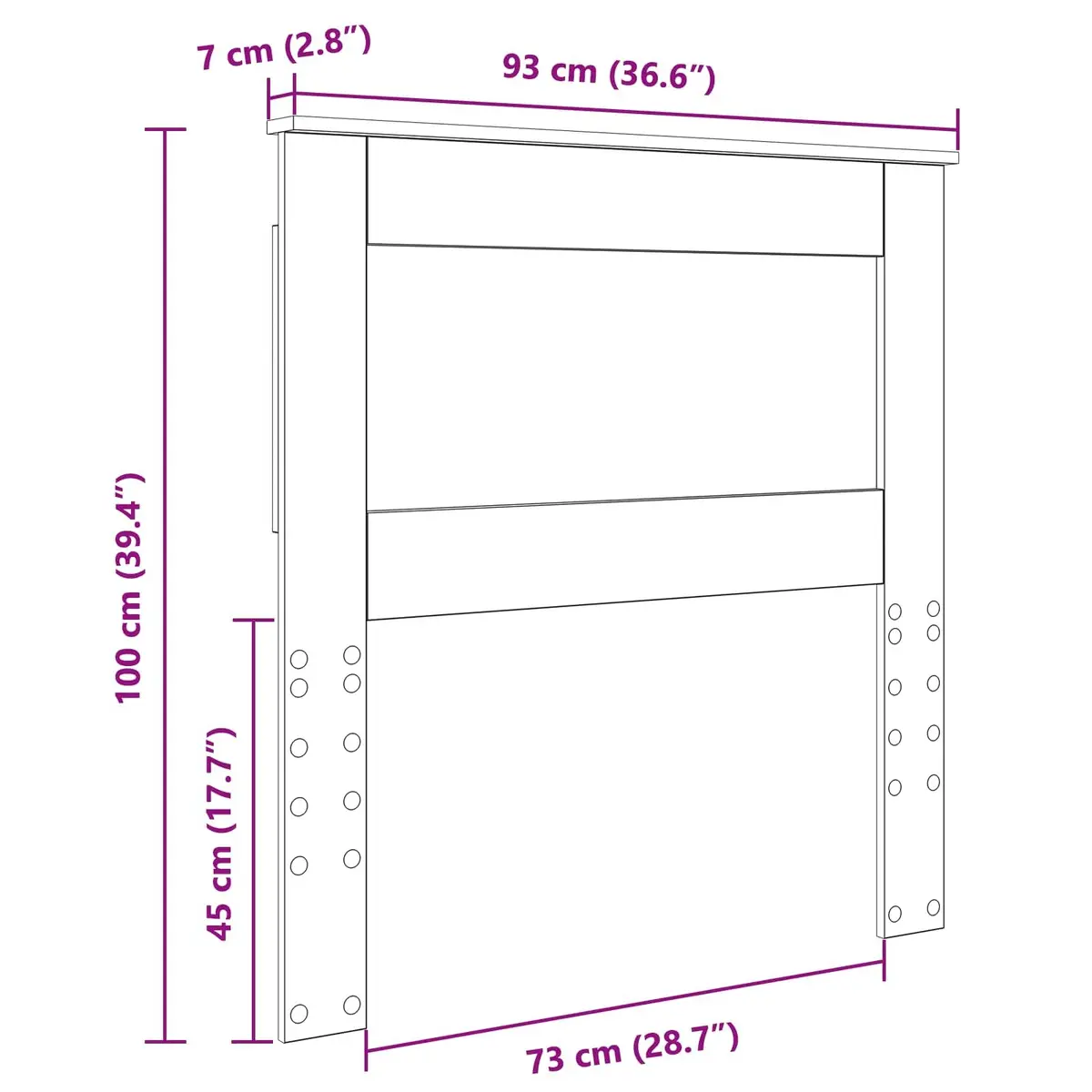Headboard Modern Engineered Wood 90cm Brown Sonoma Oak Bedroom Furniture