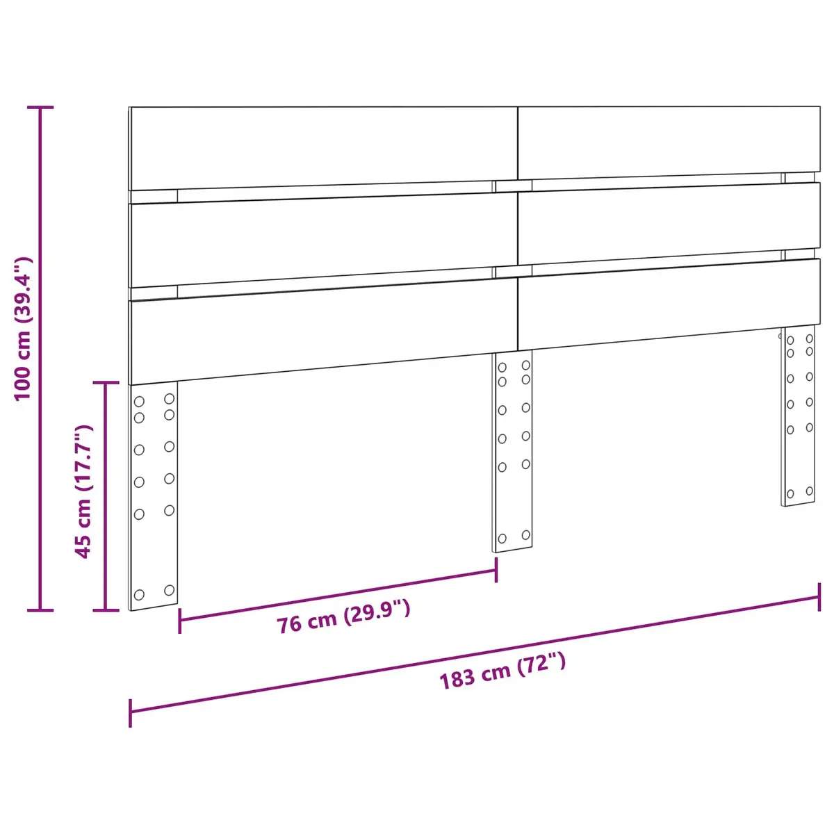 Headboard Sonoma Oak 100 cm Brown Engineered Wood Modern Rectangular Bedroom