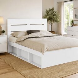 Welcome Home: White Engineered Wood Headboard for You