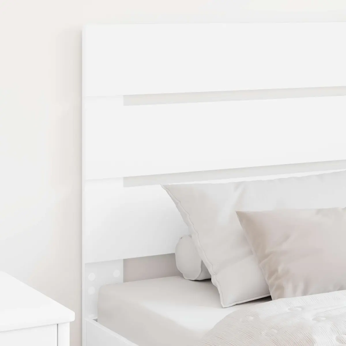 Rectangular Modern Headboard White Engineered Wood Bedroom Furniture
