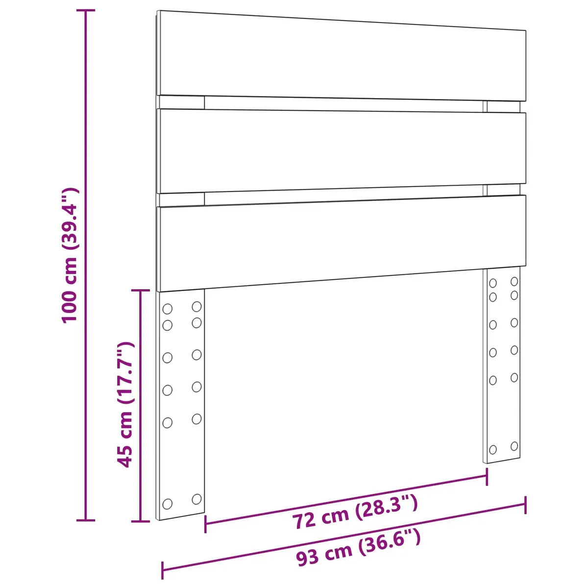 Rectangular Modern Headboard White Engineered Wood Bedroom Furniture