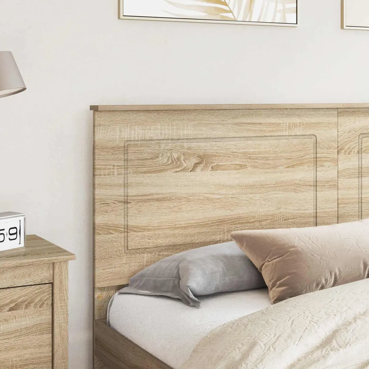 Headboard Wall-Mounted Adjustable Height 100 cm Engineered Wood Sonoma Oak