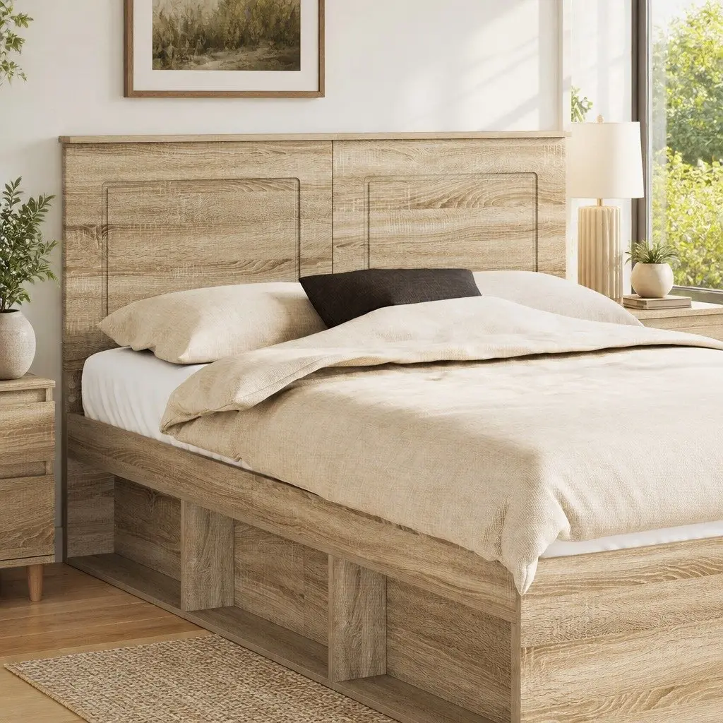 Headboard Adjustable Height 100 cm Wall-Mounted Engineered Wood Bedroom Furniture