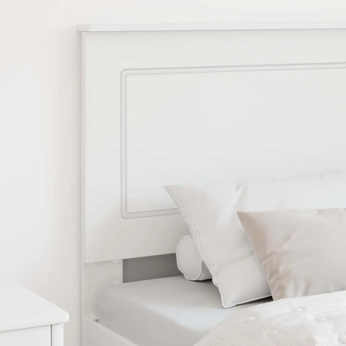 Headboard White Adjustable Height 100 cm Wall-Mounted Engineered Wood