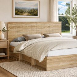 Friendly Brown Engineered Wood Headboard 180cm