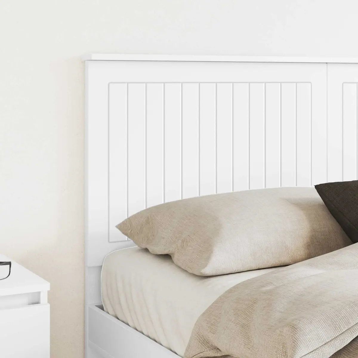 Headboard Modern White Engineered Wood 150cm Minimalist Contemporary