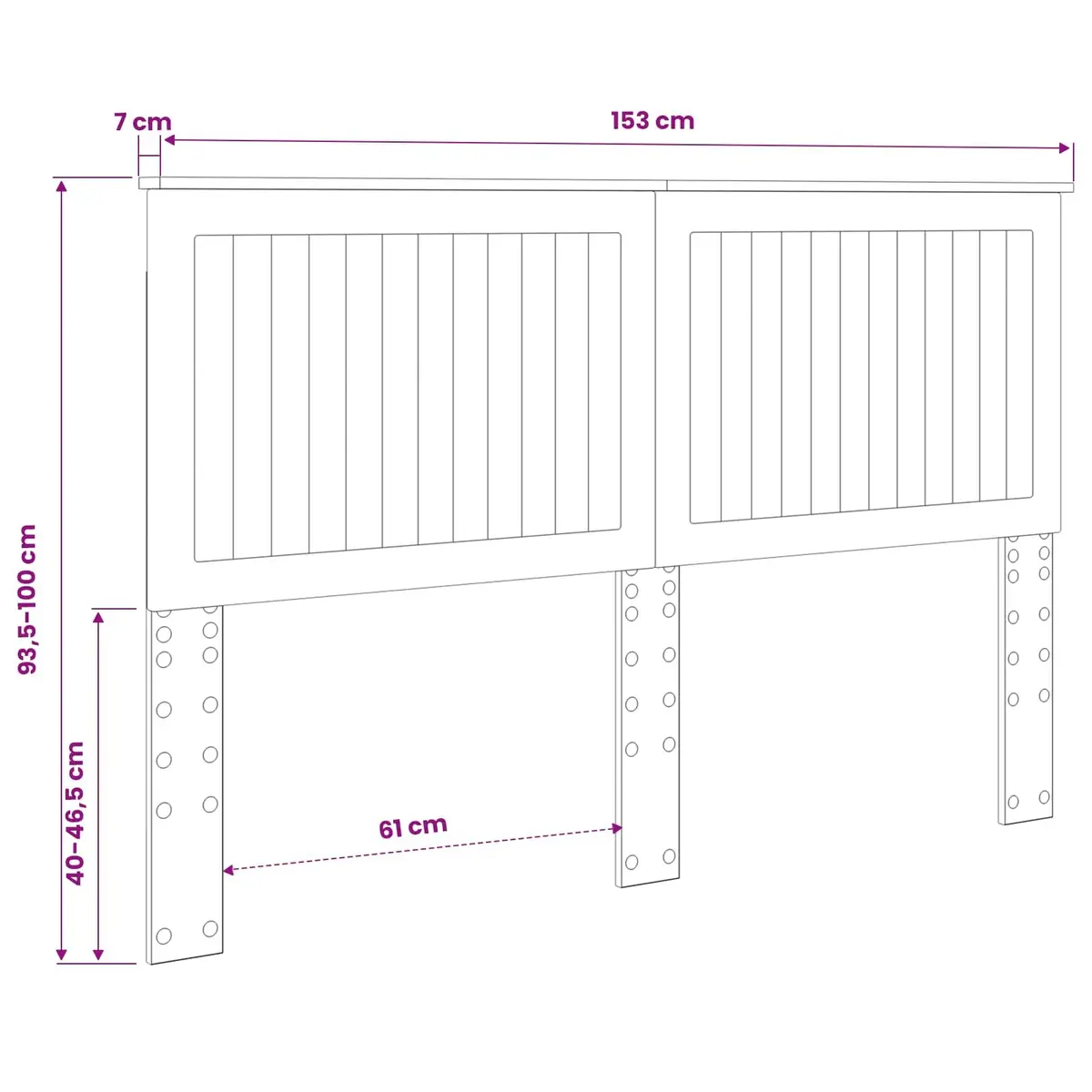 Headboard Modern White Engineered Wood 150cm Minimalist Contemporary