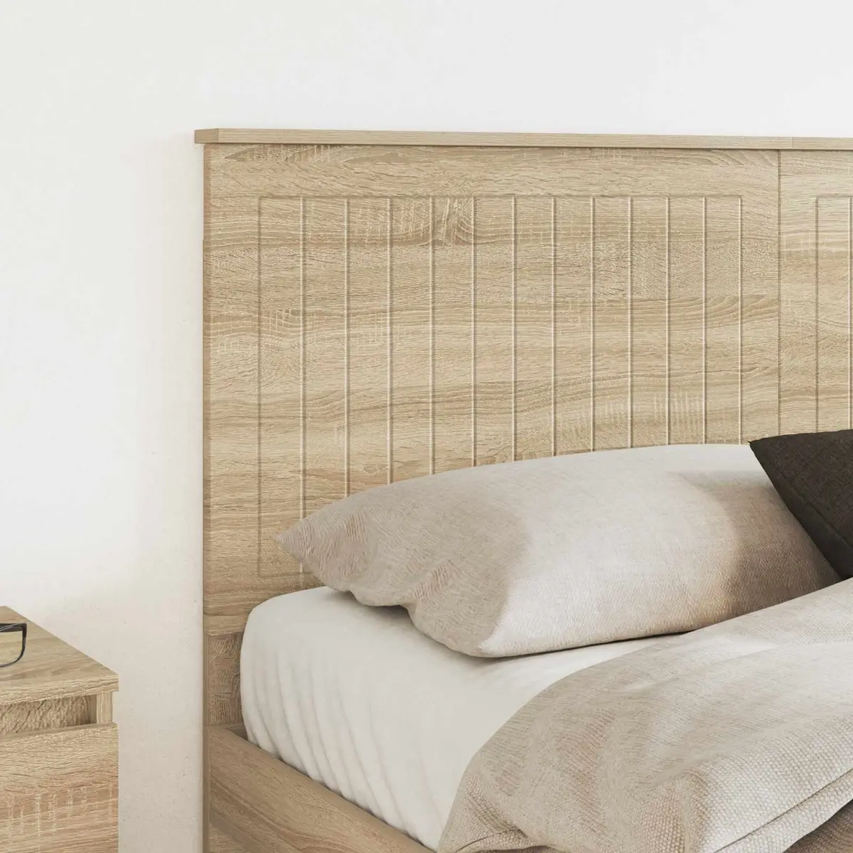Headboard Minimalist Rectangular 150 cm Brown Engineered Wood