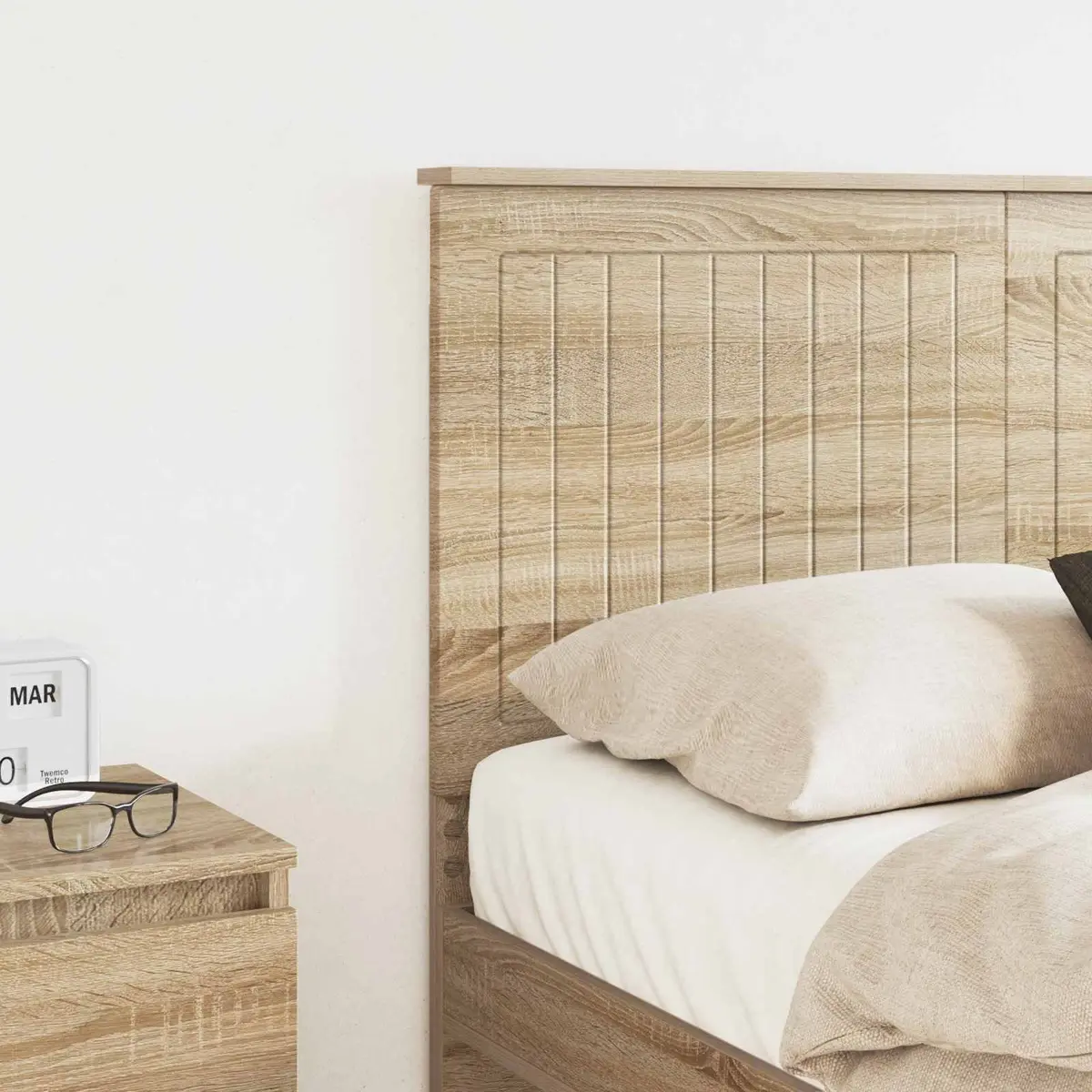 Headboard 135 cm Modern Bedroom Furniture Engineered Wood Brown Minimalist