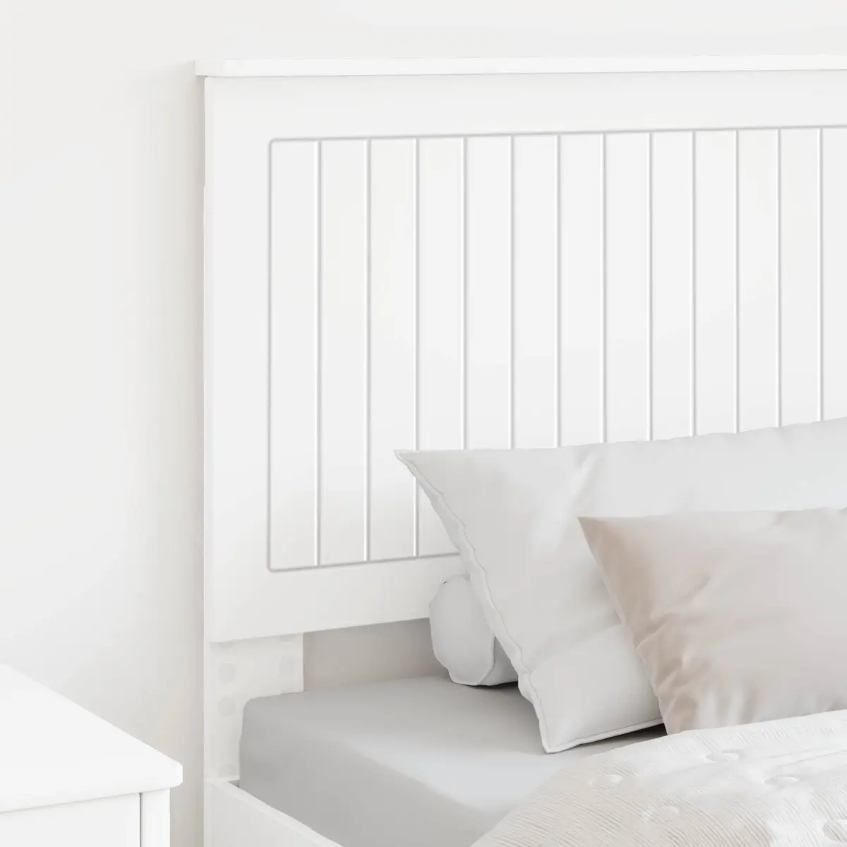 White Headboard 90cm Modern Bedroom Engineered Wood Contemporary Minimalist