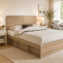 Friendly Brown Engineered Wood Rectangular Headboard