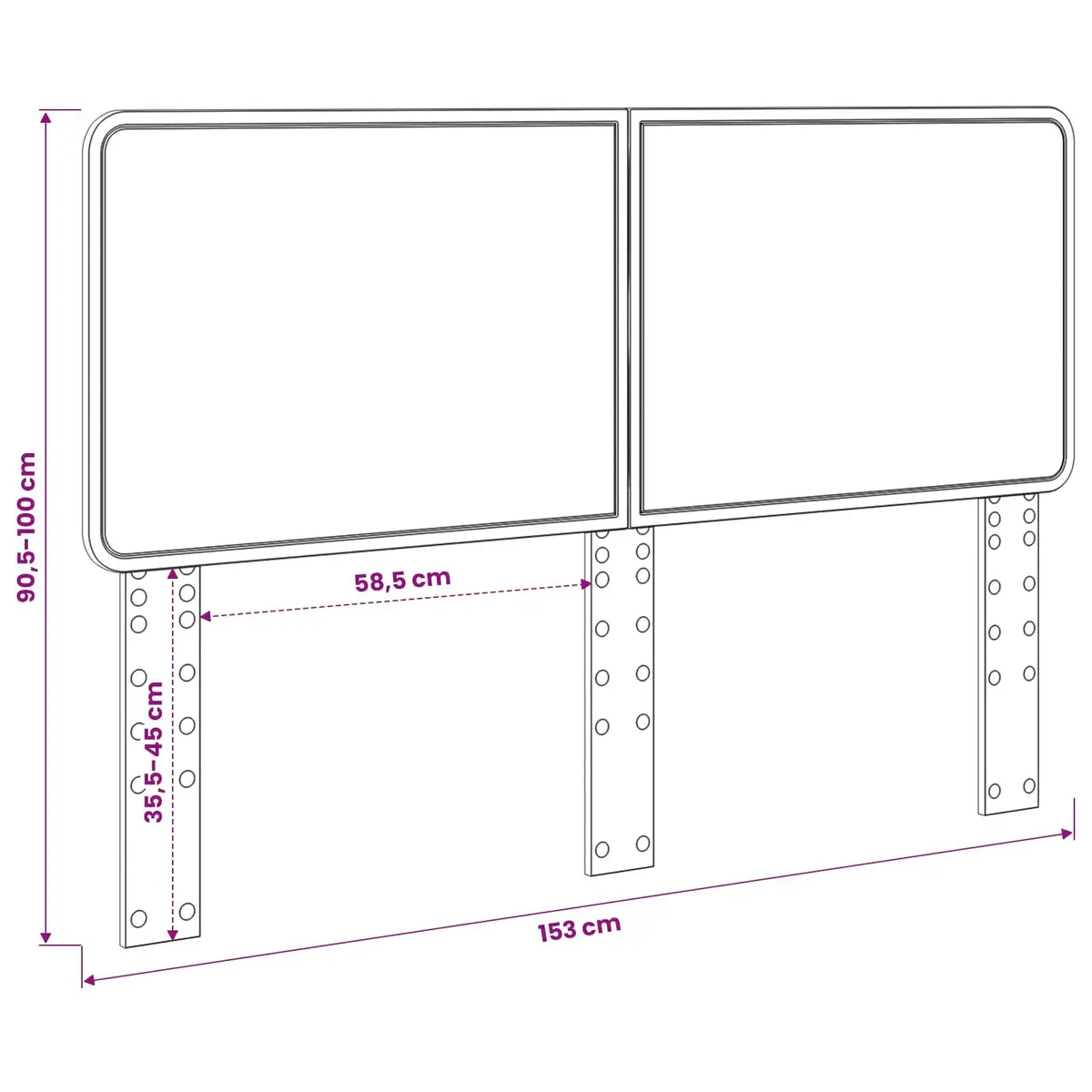 Headboard Modern Rectangle Engineered Wood Brown