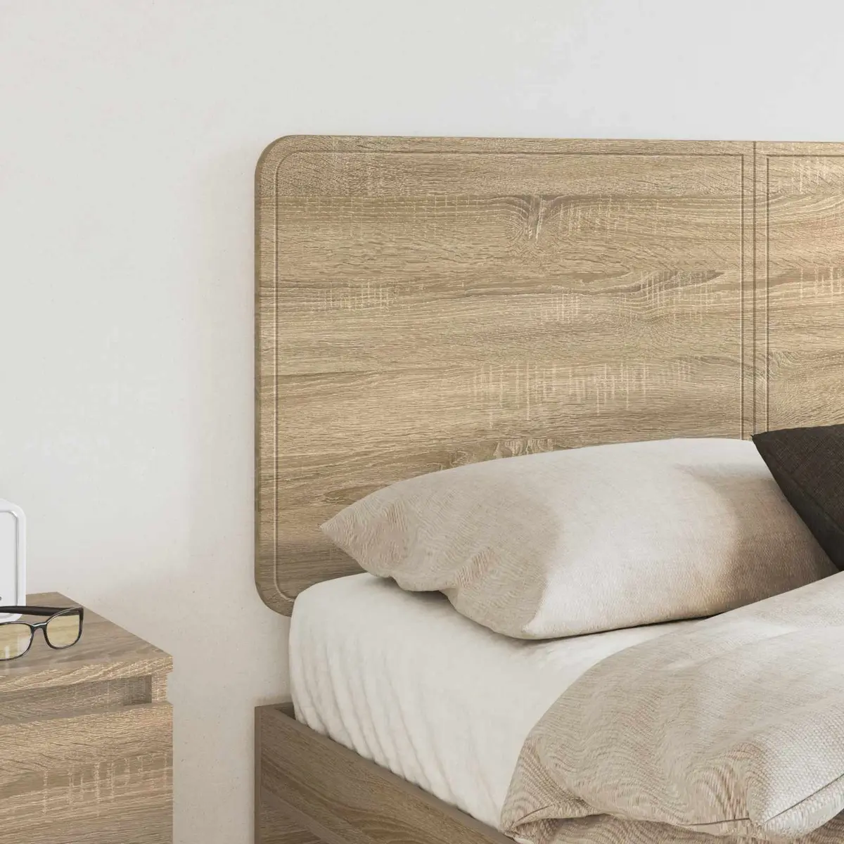 Headboard Engineered Wood Brown Modern Bedroom Furniture Decor Design Rectangle