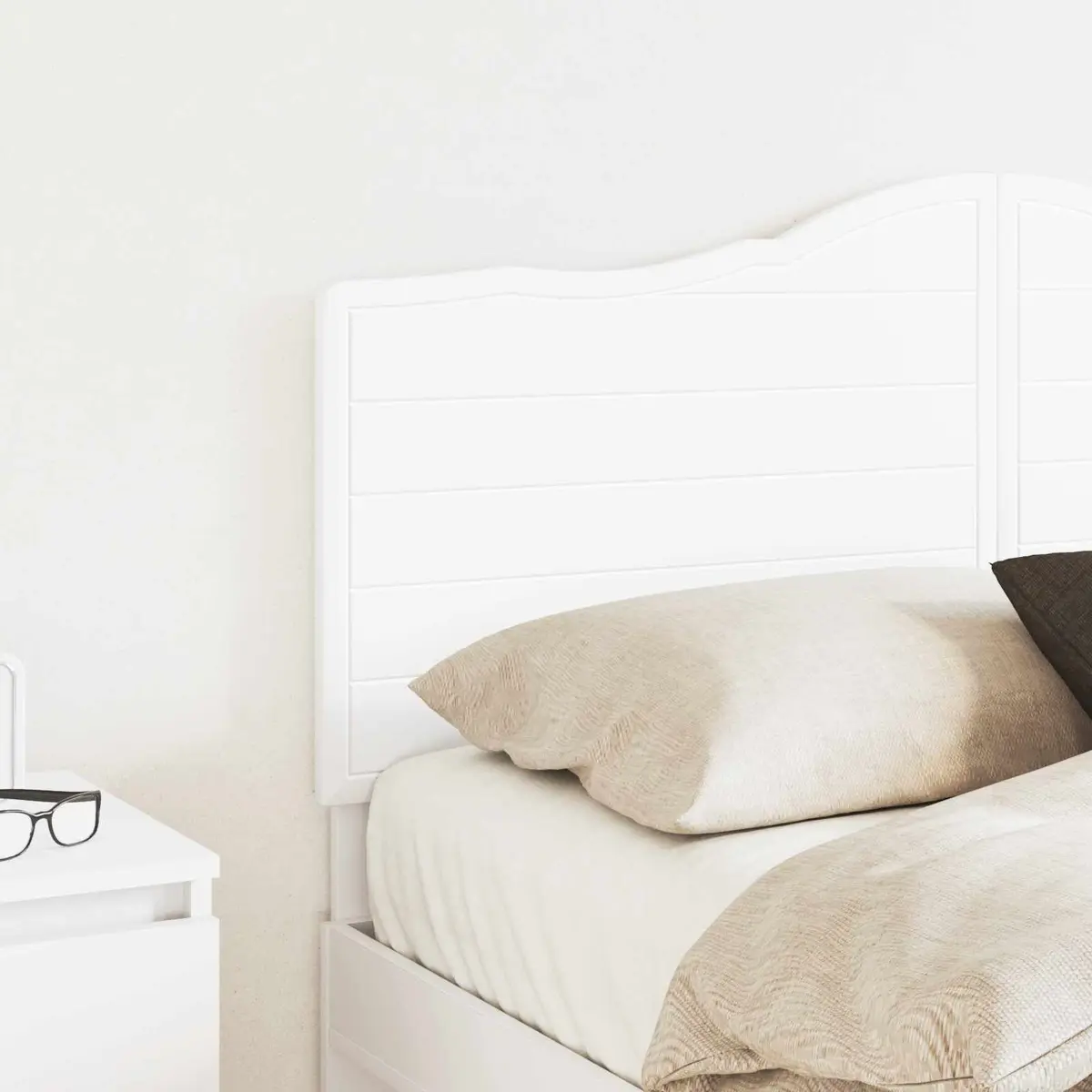 White Headboard Modern Minimalist Engineered Wood Wall Mount