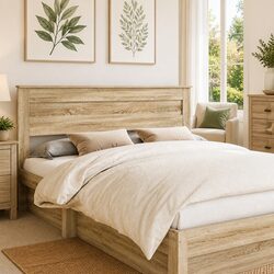 Friendly Brown Engineered Wood Headboard for You