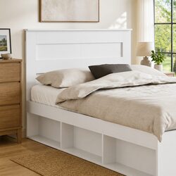 Friendly White Engineered Wood Headboard for Your Space