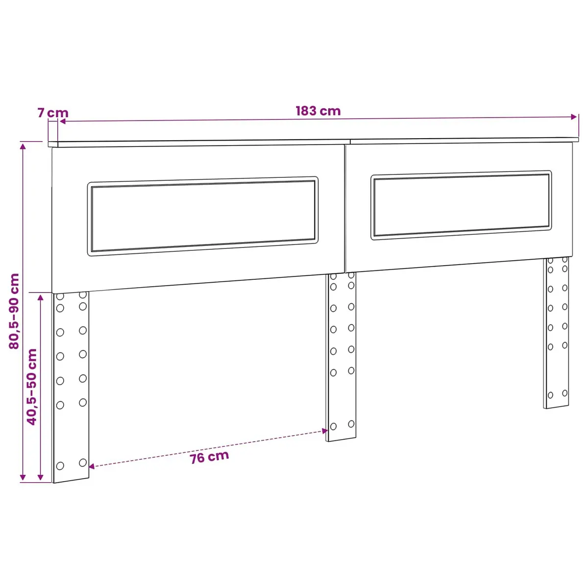 Rectangular Headboard Modern Brown Sonoma Oak Engineered Wood Bedroom Furniture