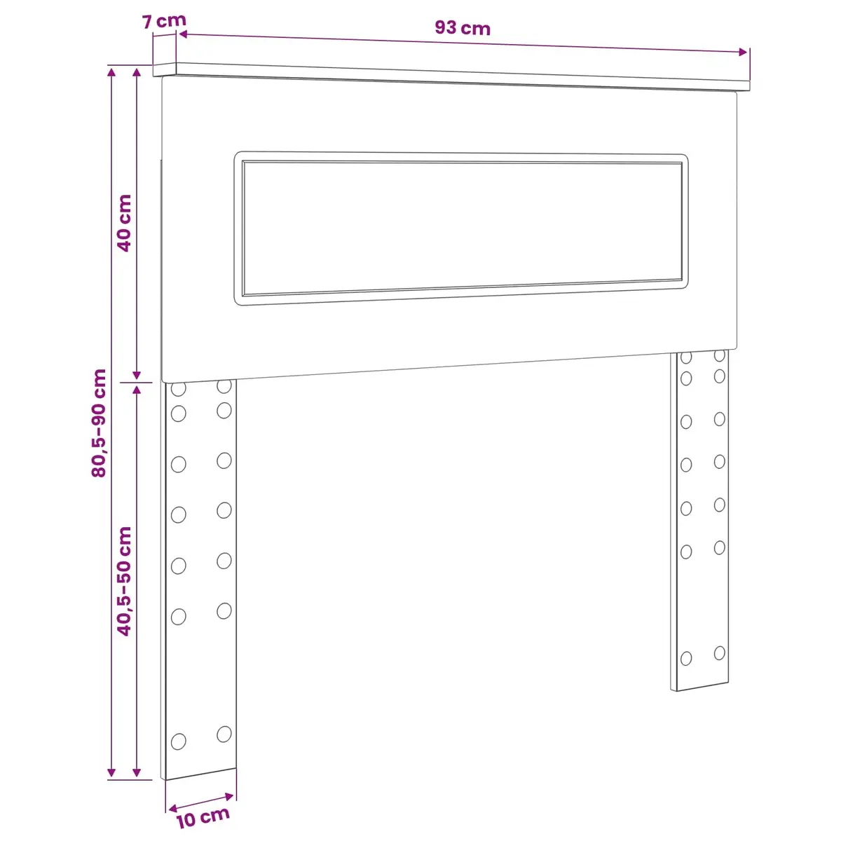 Bedroom Furniture White Rectangular Engineered Wood Headboard